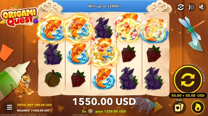 Origami Quest большой выигрыш